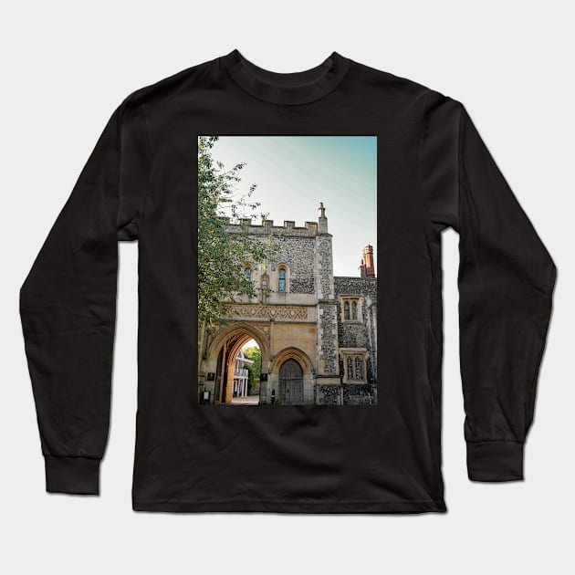 Medieval archway in the city of Norwich Long Sleeve T-Shirt by yackers1